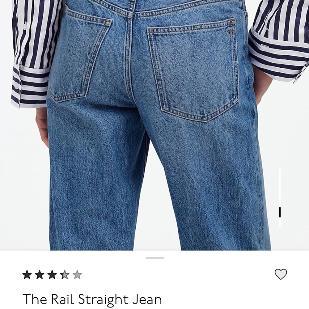 Madewell The Rail Straight Jean - Reston wash - Picture 3 of 16